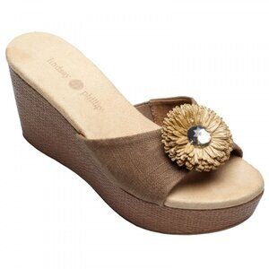 NEW Lindsay Phillips Devon wedge snap shoe size 9.5